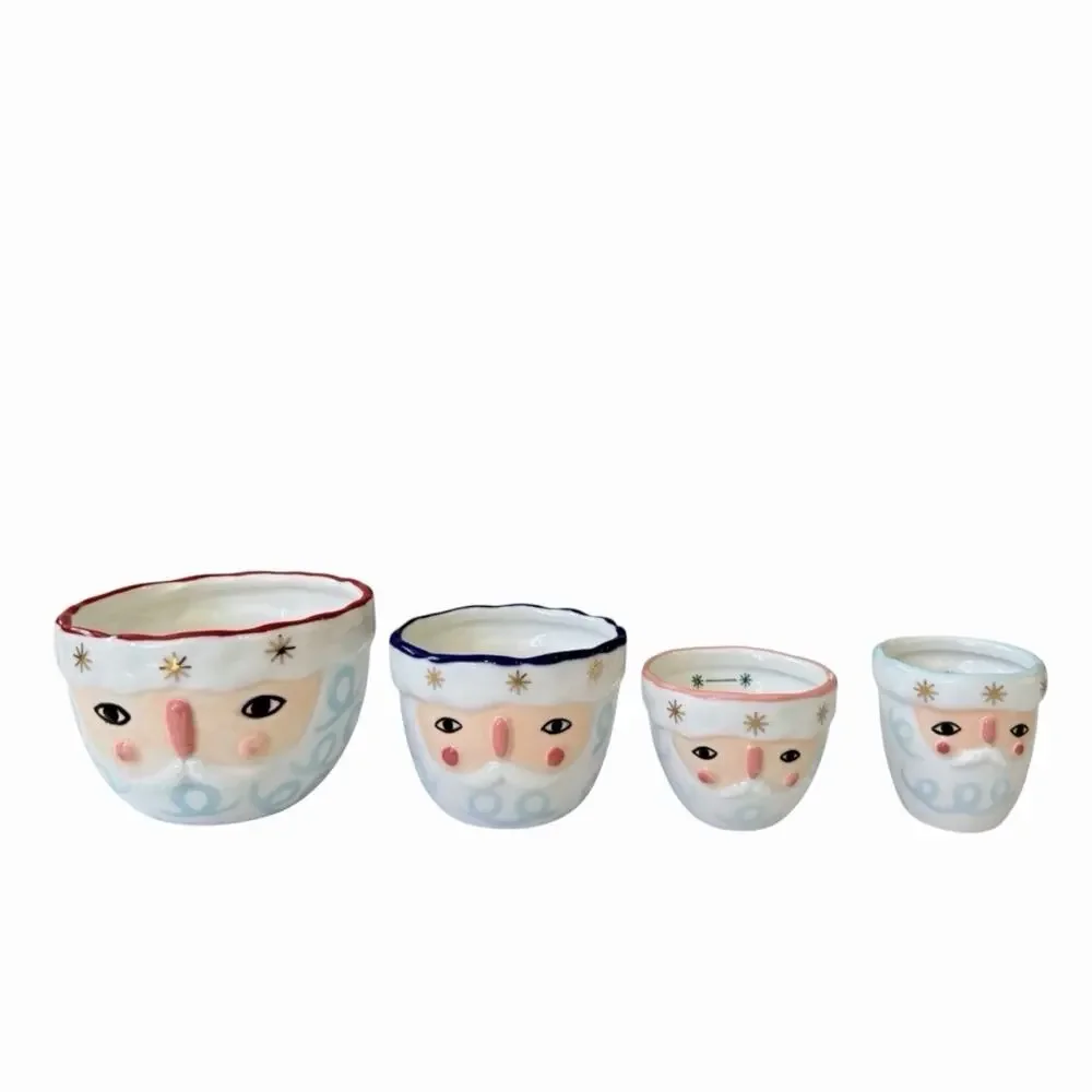 ANTHROPOLOGIE Bird Can Fox Pixie Santa Measuring CUPS SANTA CLAUSE RARE!!!!